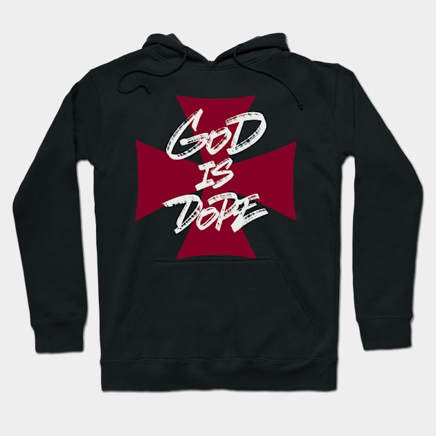 God Is Dope. Red Cross Hoodie by ZagachLetters